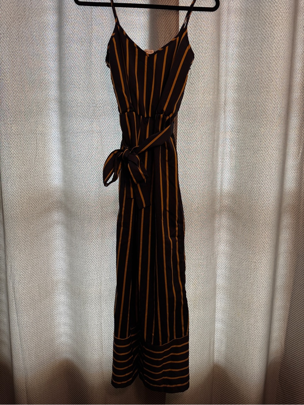 Navy Blue & Yellow Striped Jumpsuit